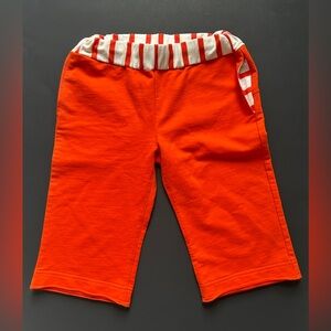Junior Gaultier Vibrant Orange Kids Shorts with Striped Waistband
